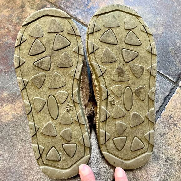 Girl’s Faux Suede Fur Animal Print Slippers Size Small 13-1 - Picture 6 of 9